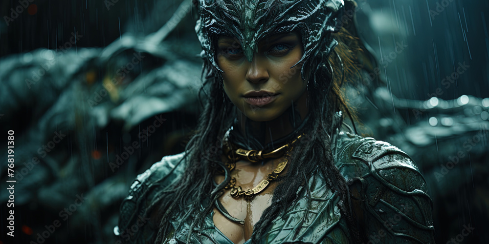 A mighty torso covered with dark green scales, from which loud reels are heard, like a heavenly t A mighty torso covered with dark green scales, from which loud reels are heard, like a heavenly t