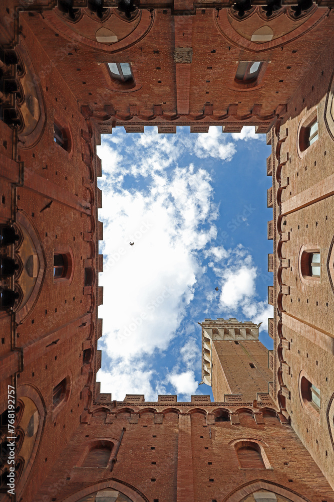 Fototapeta premium Inside view of Torre del Mangia in Siena