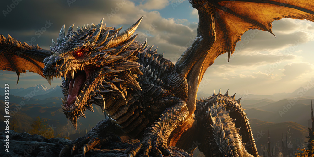 Huge, powerful wings that allow the dragon to soak into the sky and envelop enemies with fiery sp Huge, powerful wings that allow the dragon to soak into the sky and envelop enemies with fiery sp