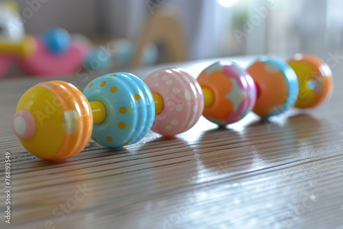 Colored plastic rattles toys for babies