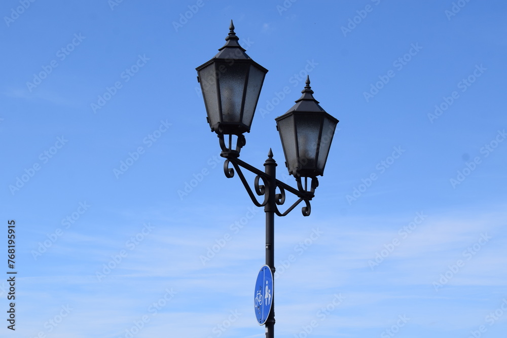 two classic street lamp posts