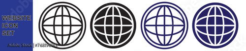 World web icon www earth globe icons. Website set icon vector. website or internet line art icon for apps and websites. 11:11