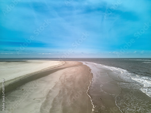 Aerial view of Hunting Island State Park shoreline.
