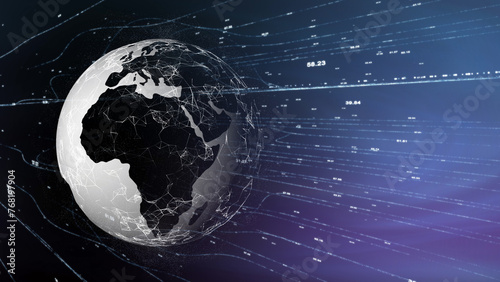 Digital Earth globe cyber space illustration background.