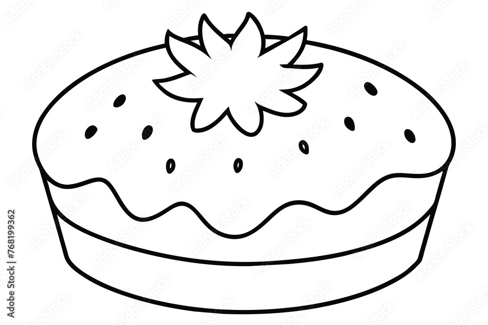 strawberry cake line art vector illustration strawberry cake line art vector illustration