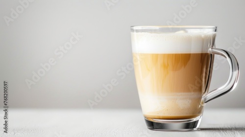 glass of coffee milk white background
