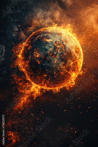 A ball of fire blazing through the sky