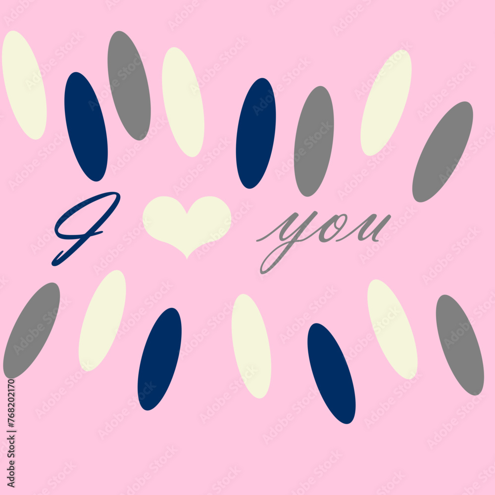 Vector illustration. Vector inscription I love you in different colors. With background Vector illustration. Vector inscription I love you in different colors. With background