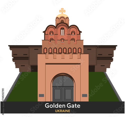 Golden gate in Kiev, Ukraine. Vector illustration photo