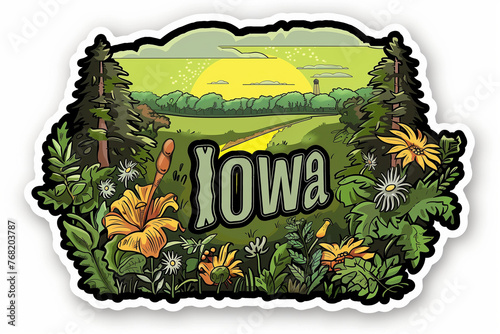 Iowa Sticker on Display © Ala