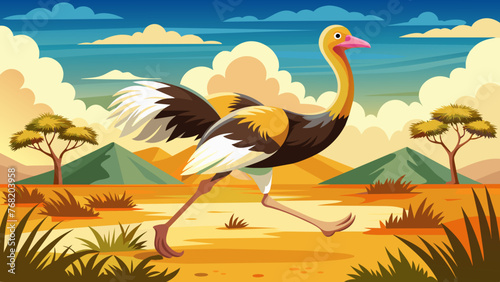 ostrich running fast and svg file
