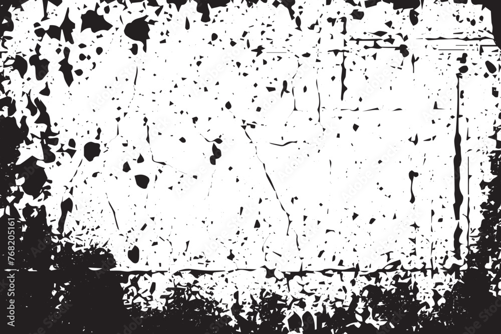 Abstract Monochrome Texture: Grunge Black & White Pattern of Dust, Chips, and Ink Spots on White Background