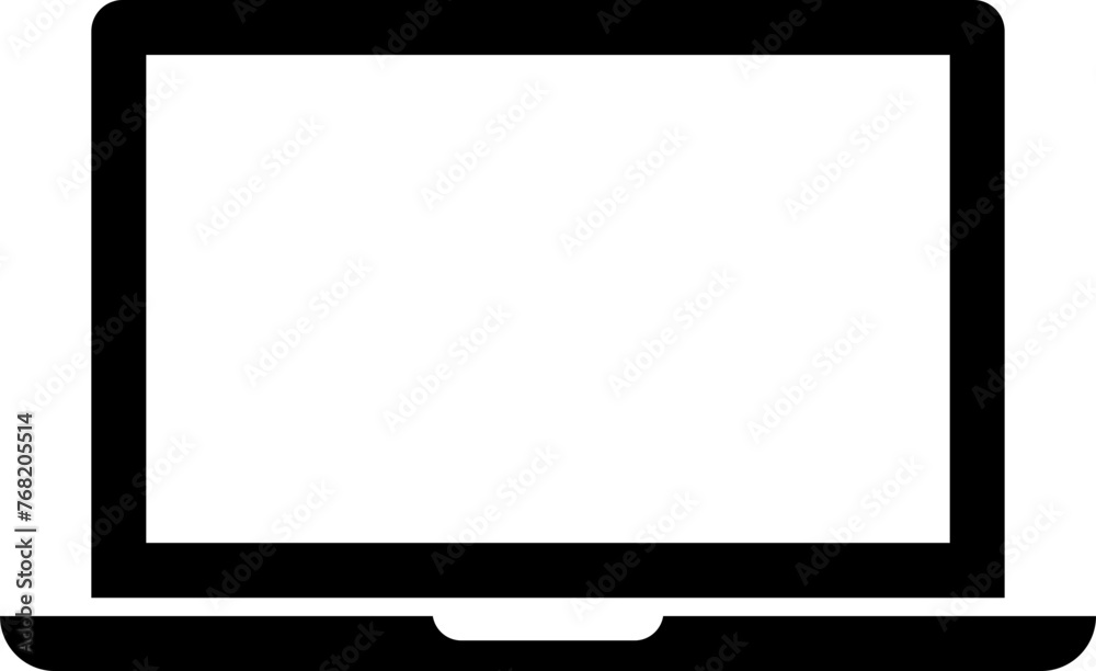 Desktop computer, laptop, device icon with blank screen isolated on transparent background for new product, promotion, advertising black vector for website and app Desktop computer, laptop, device icon with blank screen isolated on transparent background for new product, promotion, advertising black vector for website and app