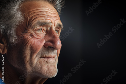 Depth of Time: Elderly Man Contemplating Life's Journey