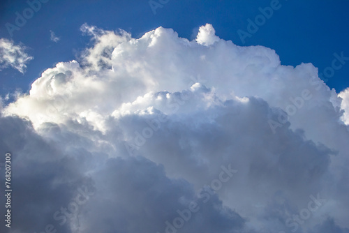 cumulus clouds on the blue sky. Beautiful sky. Unusual clouds after rain. Cloudy sky. © Вероника Одинокова