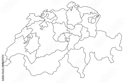 Outline of the map of Switzerland with regions