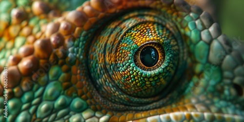 close up of an eye of chameleon © Ivana