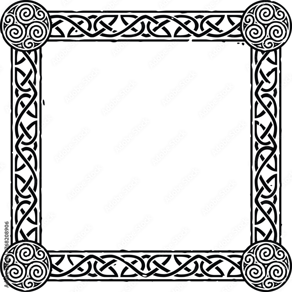 Square Celtic Border Frame - Triskeles
