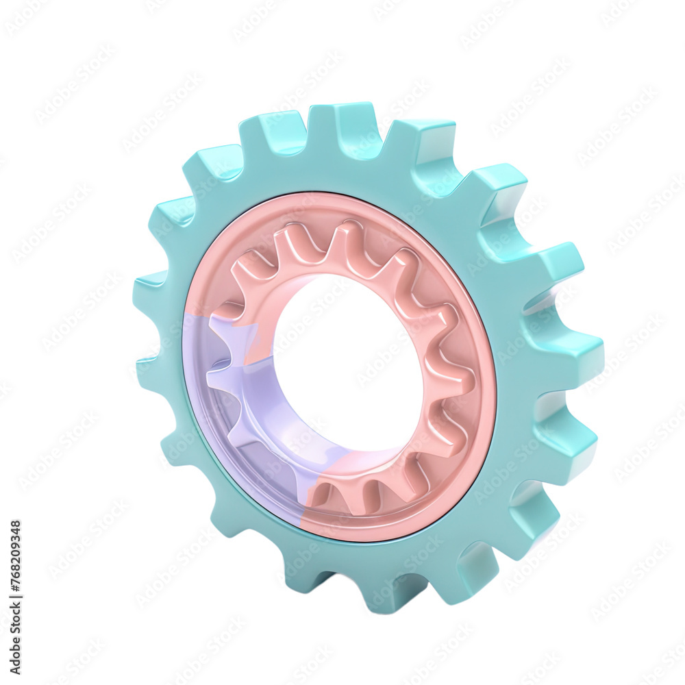 3D Icon Gear, Clay Render, Pastel Color 3D Icon Gear, Clay Render, Pastel Color