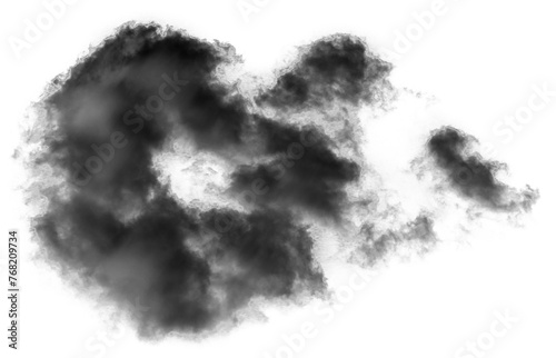 Black rain cloudy isolated backgrounds 3d render png photo