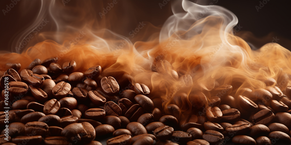 Coffee beans are roasted - obrazy, fototapety, plakaty 