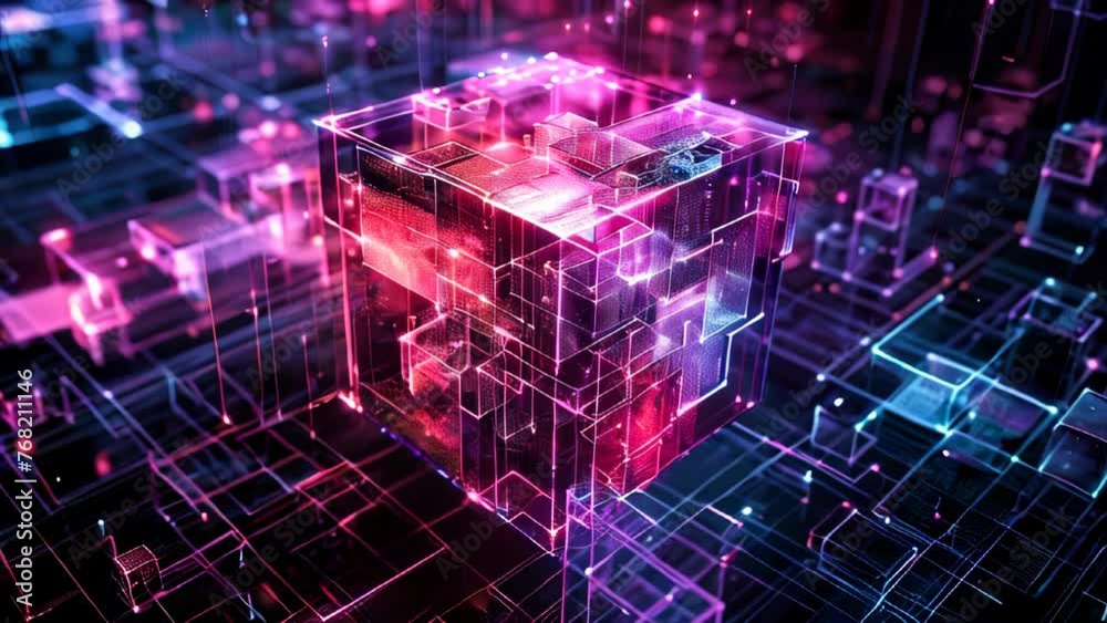 Abstract cyber cube. Future technology concept. Abstract cyber cube. Future technology concept.
