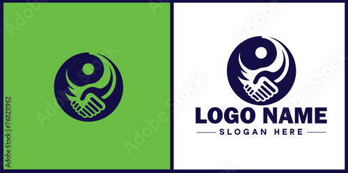 handshake logo icon vector for business brand app icon deal people friendship partnership cooperation business teamwork trust logo template