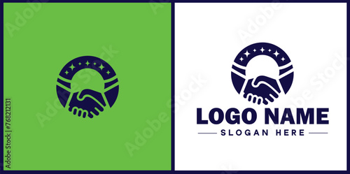 handshake logo icon vector for business brand app icon deal people friendship partnership cooperation business teamwork trust logo template