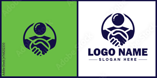 handshake logo icon vector for business brand app icon deal people friendship partnership cooperation business teamwork trust logo template