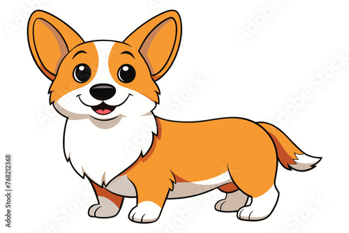 cute corgi dog vector illustration © MRSNURGAHAN