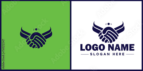 Wallpaper Mural handshake logo icon vector for business brand app icon deal people friendship partnership cooperation business teamwork trust logo template Torontodigital.ca
