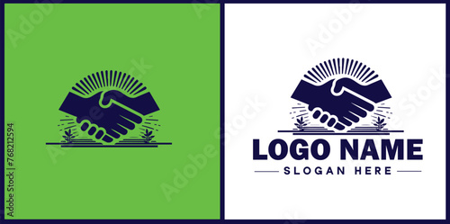 handshake logo icon vector for business brand app icon deal people friendship partnership cooperation business teamwork trust logo template