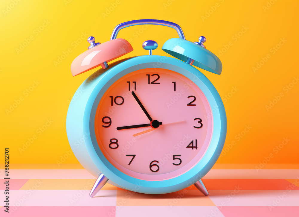 3d colourful alarm clock isolated on multicolor background. Alert for sleep and wake up time, business planning ,events, reminder and timetable in background. 3d colourful alarm clock isolated on multicolor background. Alert for sleep and wake up time, business planning ,events, reminder and timetable in background.