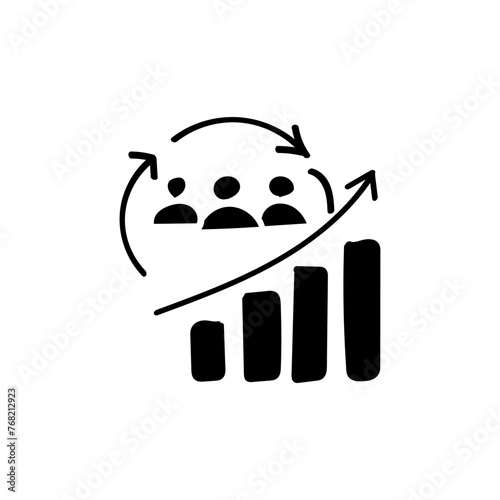 Hand Drawn flat icon for demand