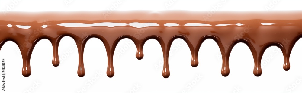 A close-up image of dripping chocolate, perfect for confectionery and baking A close-up image of dripping chocolate, perfect for confectionery and baking