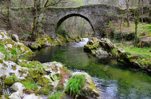 Polea roman and bridge, Villayon municipality, Asturias, Spain photo