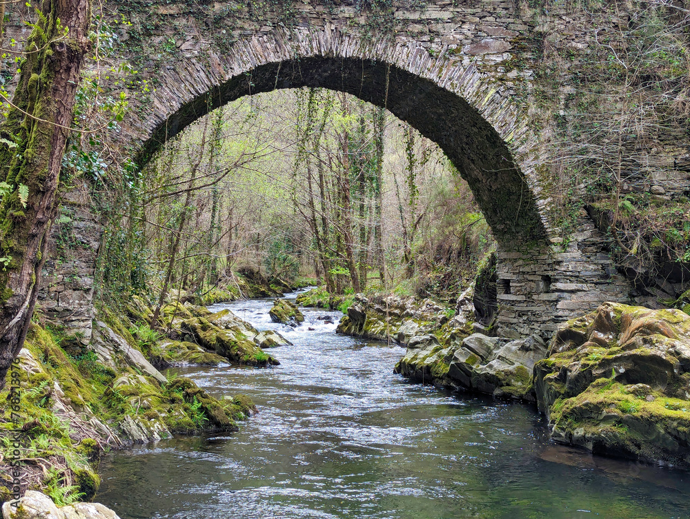 Polea roman and bridge, Villayon municipality, Asturias, Spain Polea roman and bridge, Villayon municipality, Asturias, Spain
