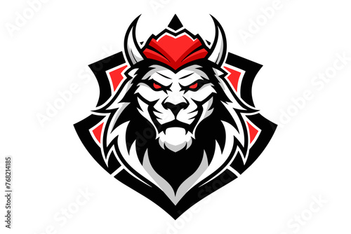 Wallpaper Mural samurai lion logo isolated white background Torontodigital.ca