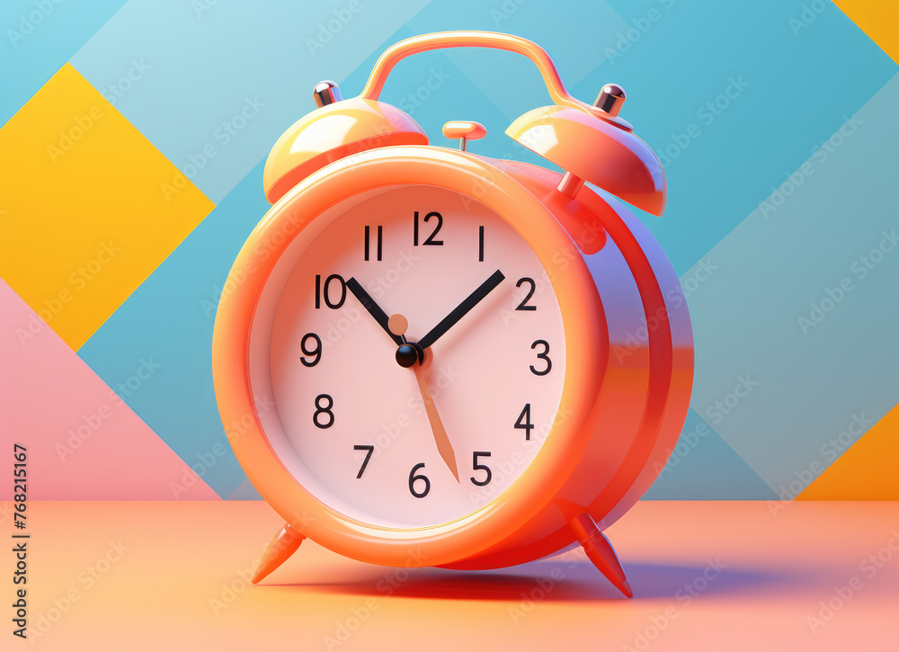 3d colourful alarm clock isolated on multicolor background. Alert for sleep and wake up time, business planning ,events, reminder and timetable in background. 3d colourful alarm clock isolated on multicolor background. Alert for sleep and wake up time, business planning ,events, reminder and timetable in background.
