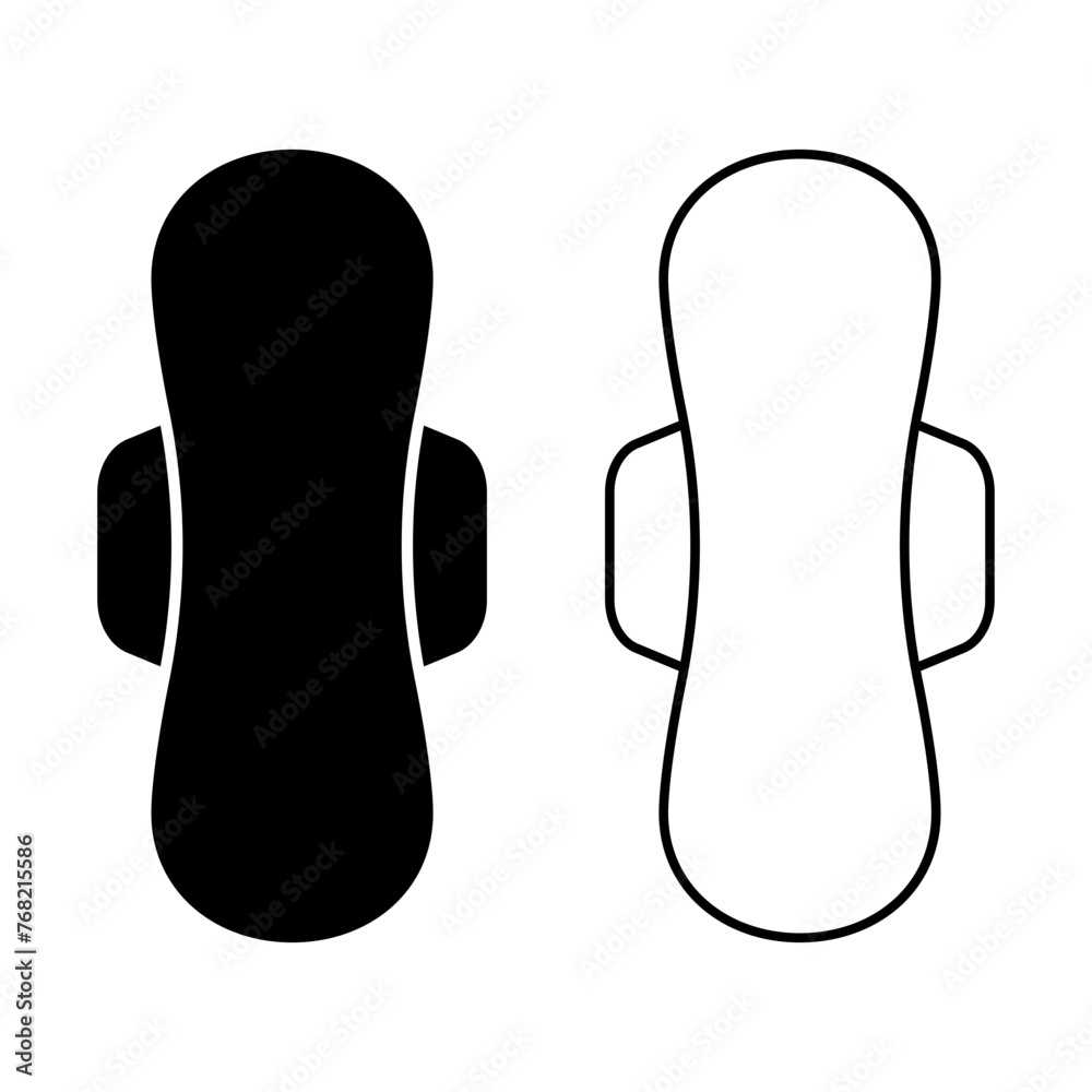 Feminine hygiene pad icon isolated on white background. Hygiene sanitary one drop napkin product symbol vector icon for website or mobile app. Feminine hygiene pad icon isolated on white background. Hygiene sanitary one drop napkin product symbol vector icon for website or mobile app.