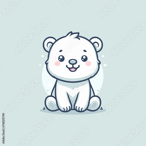 Vector graphic of a lovable polar bear.