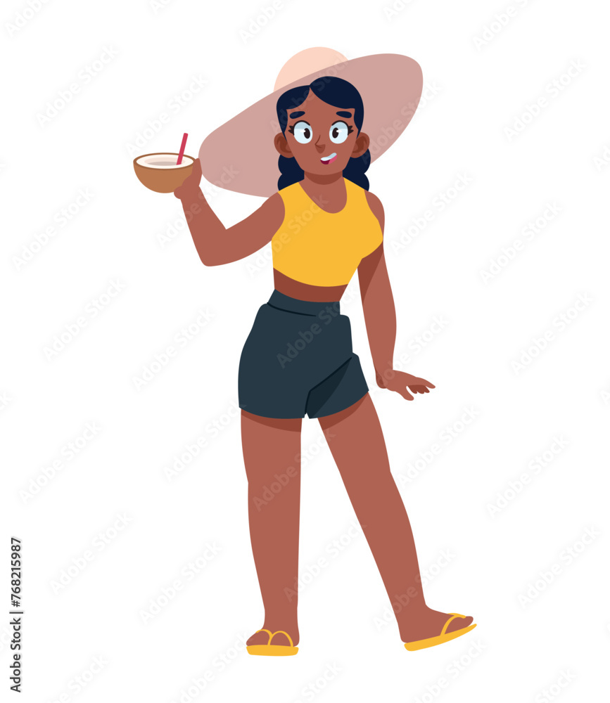 summer party woman with cocktail summer party woman with cocktail