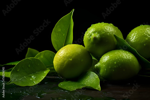 Green, Tangy Limes . Generated AI photo