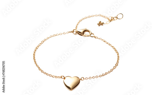 Dainty Heart Bracelet Design Isolated On Transparent Background PNG.