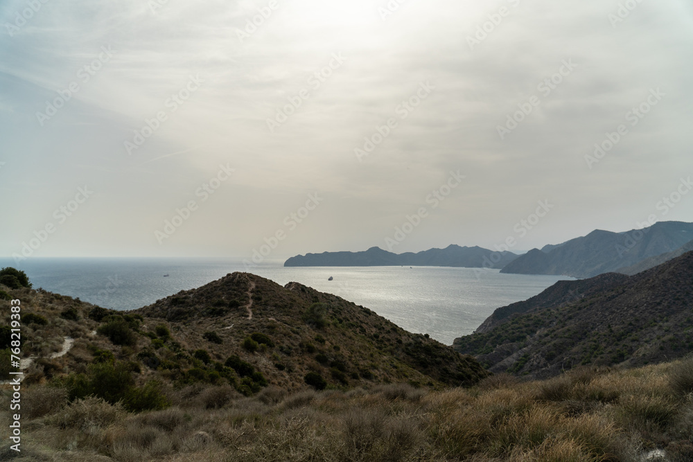 landscape with the bay of Cartagena in the background.