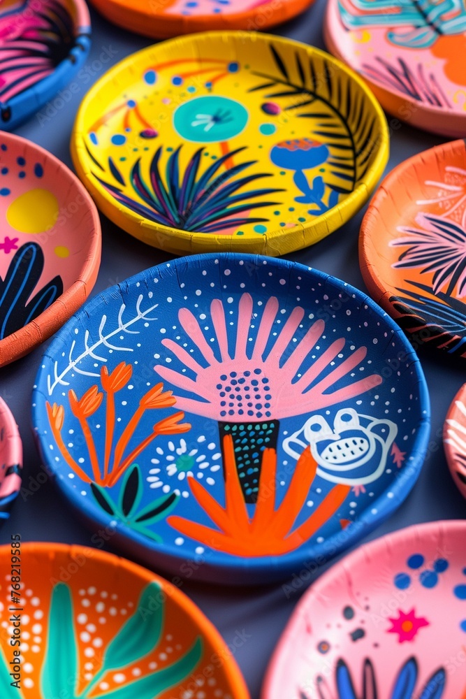 Creative plates with fun designs perfectly matching a party theme