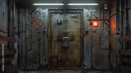 old rusty steel safe door © Andsx