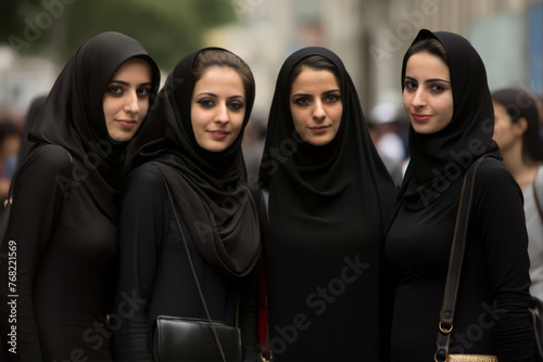 Diversity of Arab women in paranja photo