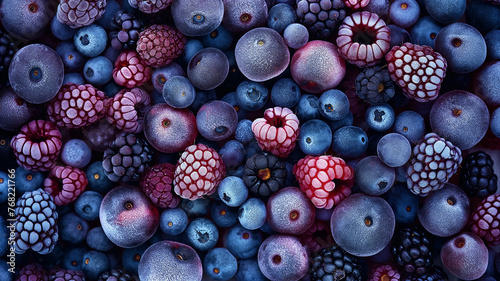 Obraz na płótnie Background made of frozen berries. w salonie