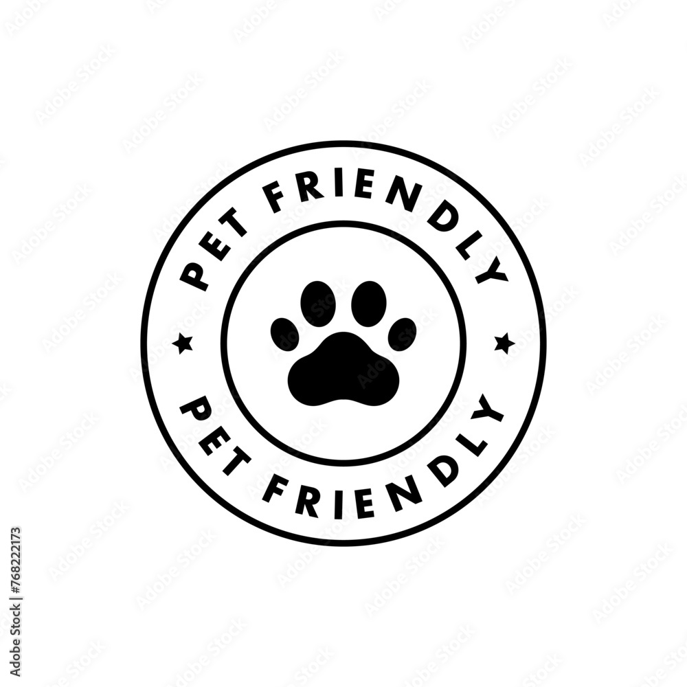 Pet Friendly sticker, label or emblem. Best Pet Friendly icon vector for product packaging design element. Vector isolated in flat style. Pet Friendly sticker, label or emblem. Best Pet Friendly icon vector for product packaging design element. Vector isolated in flat style.